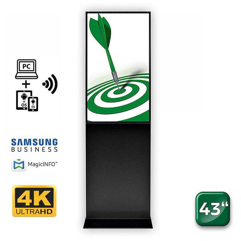 Informatiebord - digitale Totem ‘‘ Modern digital line‘‘ Zwart 43inch - Displayshop.nl