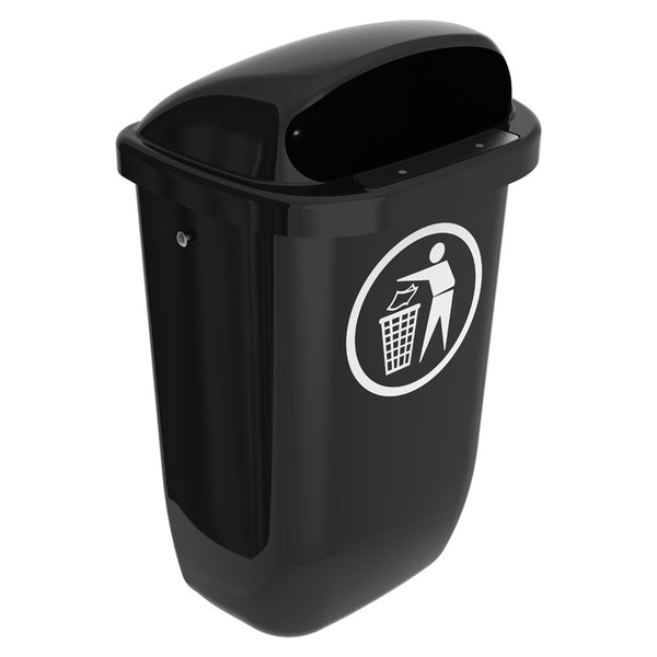 Pro Wand/muur afvalemmer - 50L - Antraciet