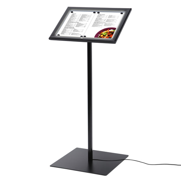 Présentoir de menu LED extérieur 2xA4 noir