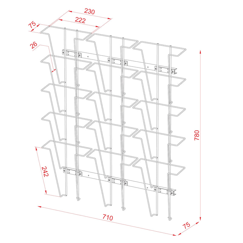 Wandfolderhouder A4 - 15x