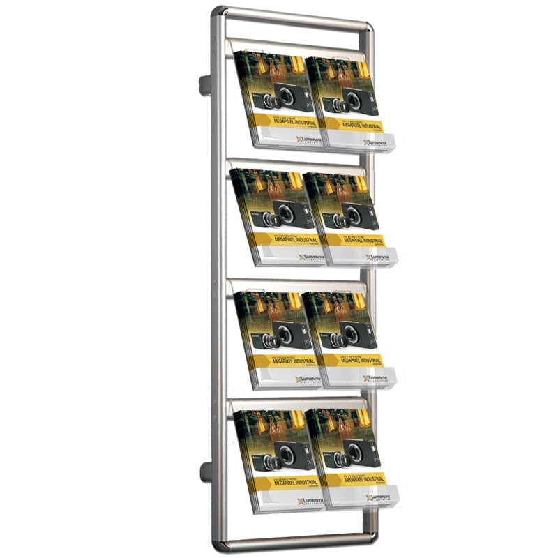 Porte-Brochures Mural A4 en Aluminium - 8x